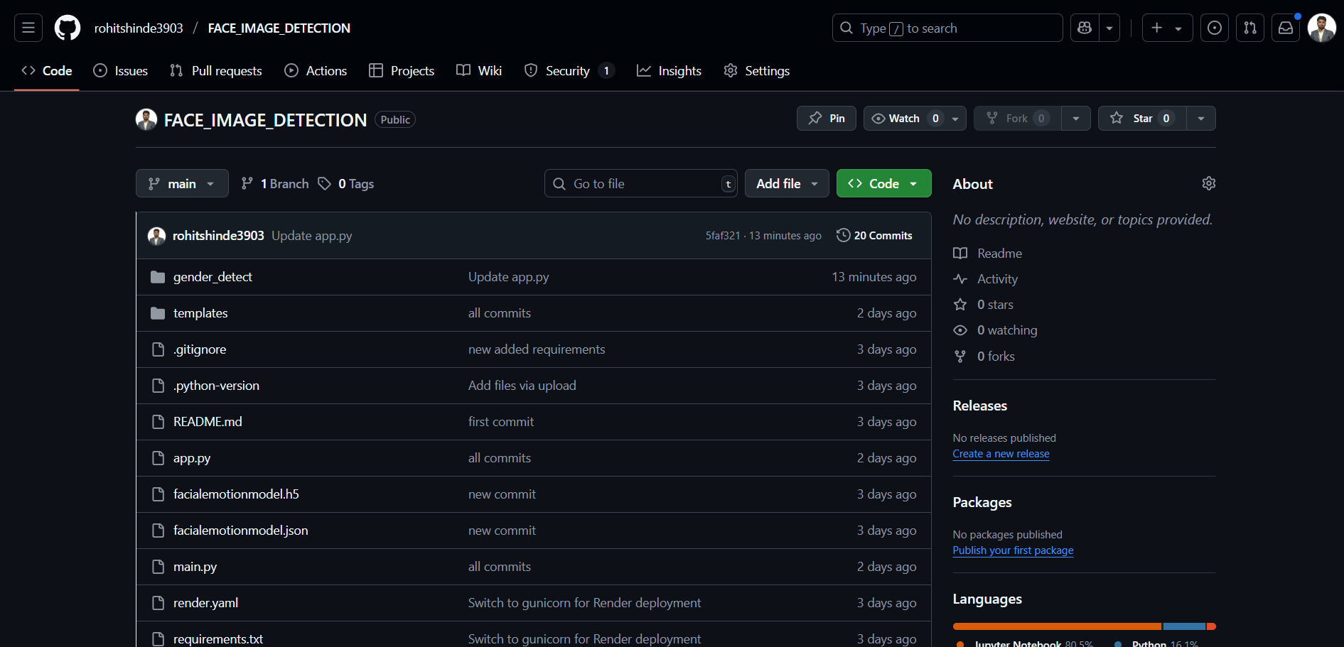 Interface for Emotion Detection AI